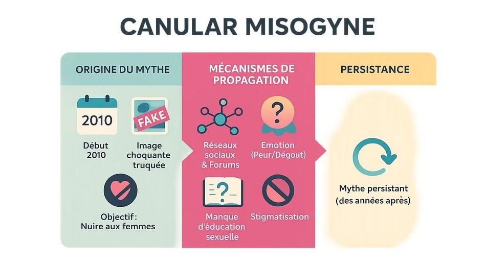 Schéma explicatif du canular misogyne blue waffle maladie