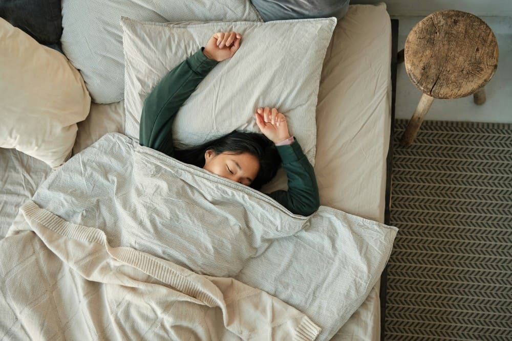 Simulateur temps de sommeil, femme qui dort