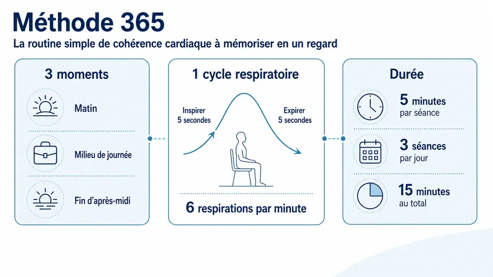 Méthode 365 : la routine simple de cohérence cardiaque à mémoriser en un regard