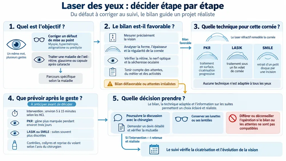 Laser yeux : décider étape par étape. Du défaut à corriger au suivi, le bilan guide un projet réaliste